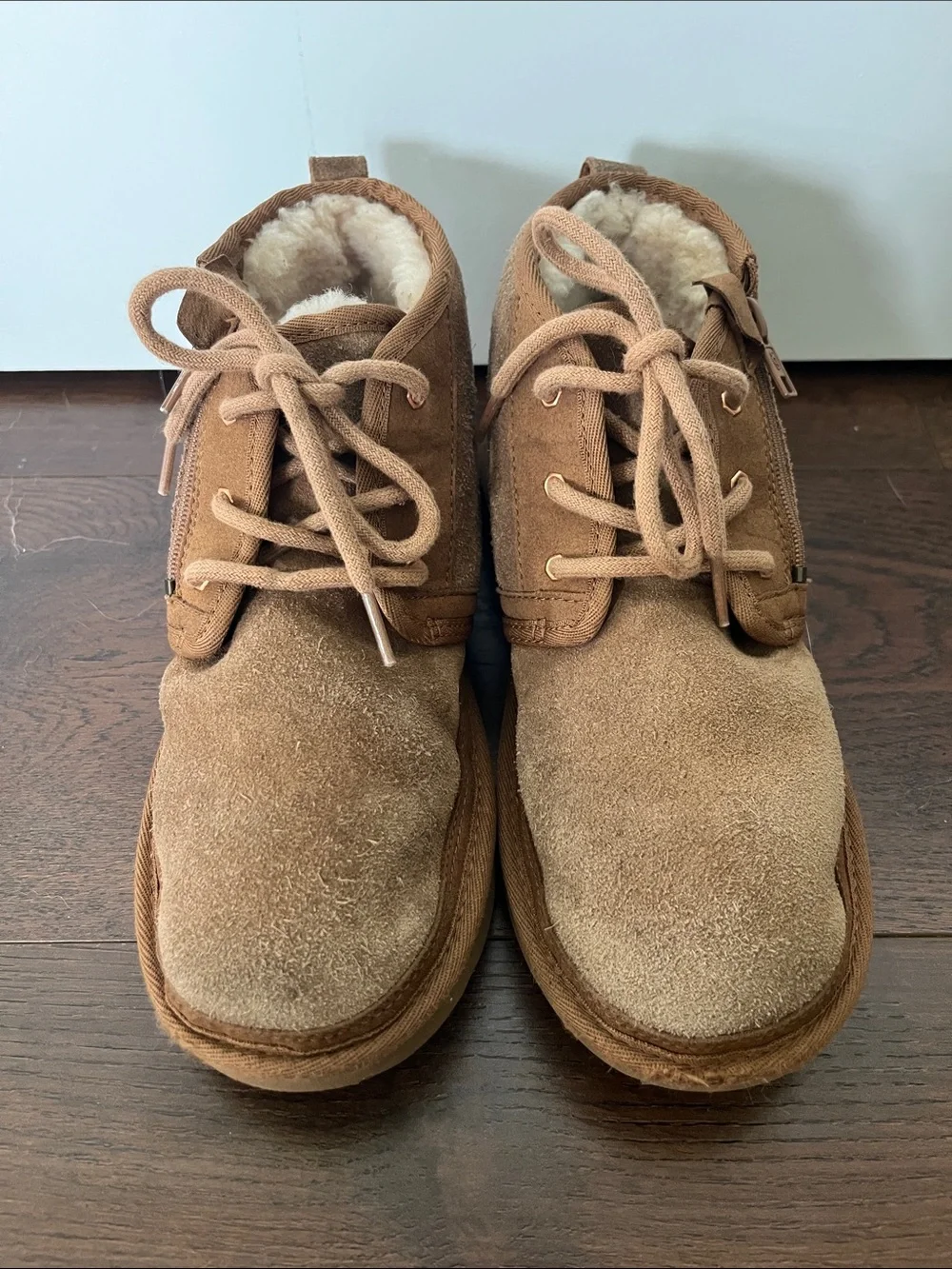 UGG Kids Chestnut Suede Lace-Up Zip Ankle Boot